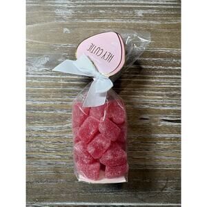 Heritage Candy Company Cherry Jelly Hearts Gummy Heart Shape 8oz Bag